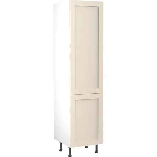 Image of Kitchen Kit Flatpack Shaker Kitchen Cabinet Tall Larder Unit Ultra Matt 500mm in Cashmere MFC