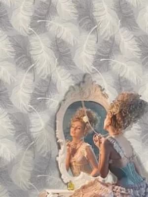 Image of Coloroll Coloroll Feathers Dappled Grey Glitter Wallpaper