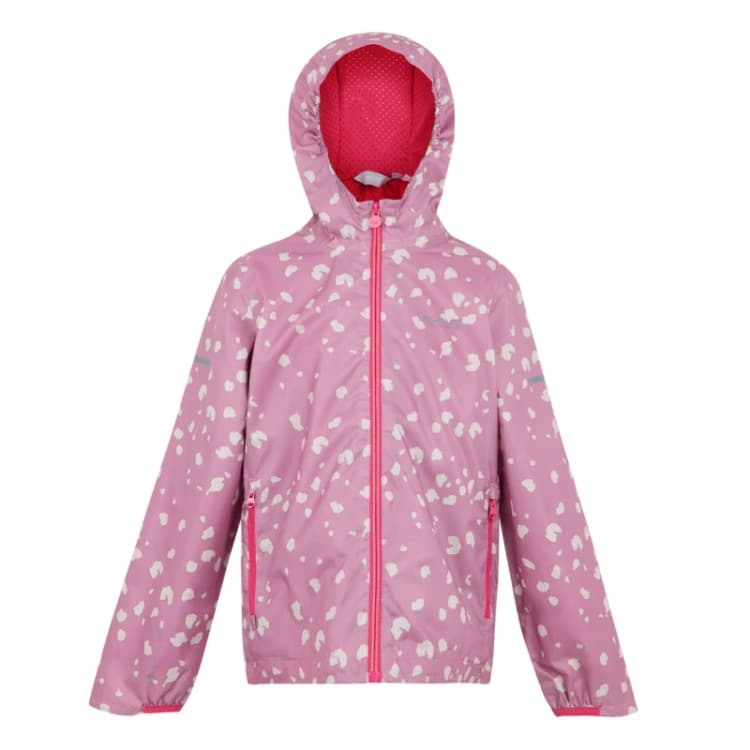 Image of Waterproof jacket for children Regatta Printed Lever II Rose Unisex 11/12 ans