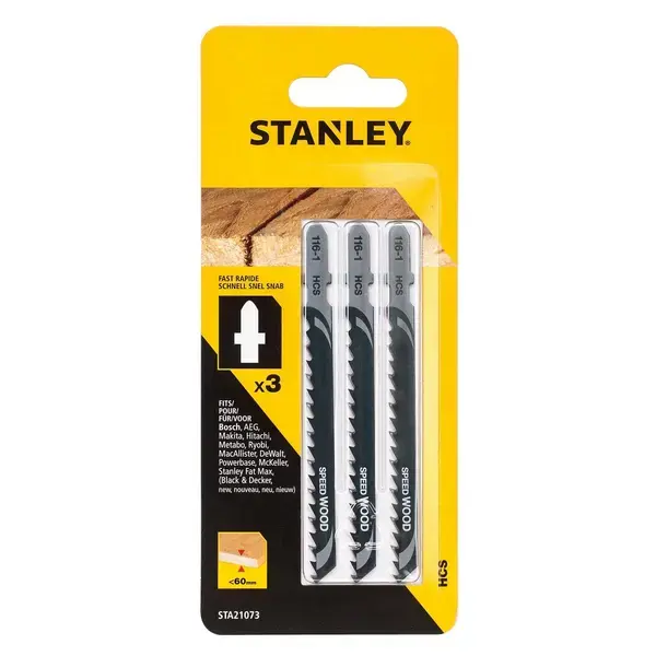 Image of Stanley Wood Jigsaw Blade T-Shank 100mm