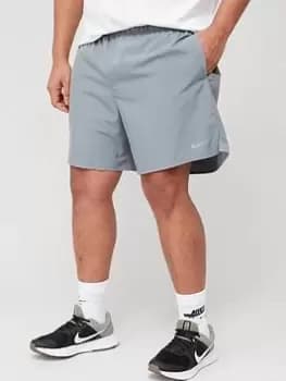 Image of Nike Run Challenger Dri Fit 7" Brief Lined Short - Grey, Size XL, Men