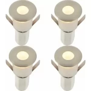 Image of 4 pack Recessed Decking IP67 Guide Light - 1.2W Warm White LED - Satin Nickel