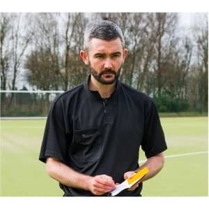 Image of Precision Referees Short Sleeve Shirt Black/White 34-36inch