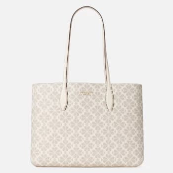 Image of Kate Spade Womens Spade Flower All Day Large Tote Bag - Parchment Multi