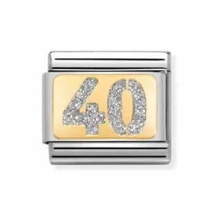 Image of Nomination CLASSIC Gold Glitter Number 40 Charm 030224/04