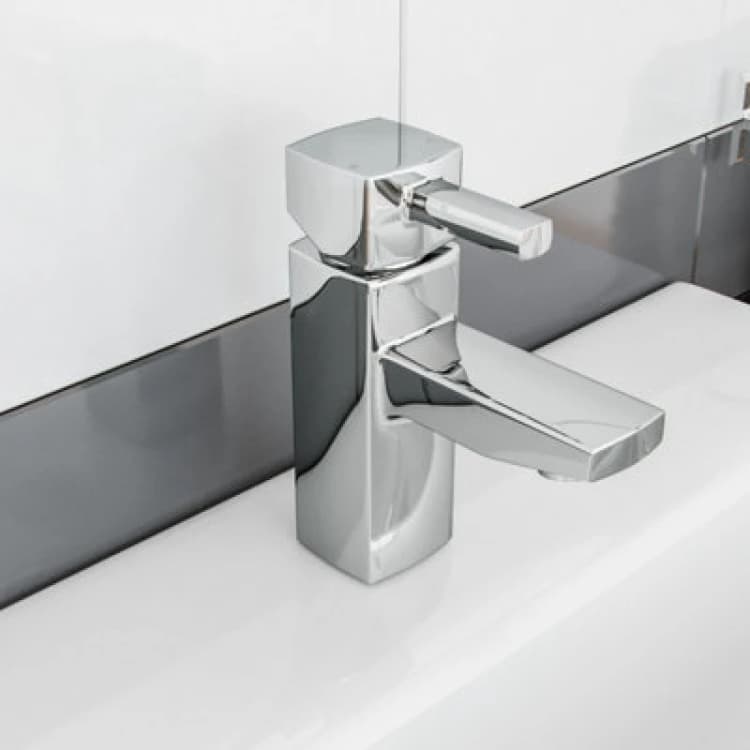Image of Nes Home Boston Bathroom Basin Sink Mono Mixer Tap Chrome Solid Brass with Basin Waste Silver unisex