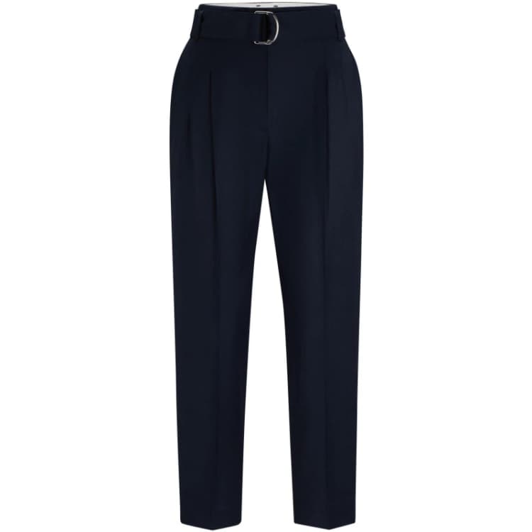 Image of Boss Womens Tapiah1 Straight Trousers Dark Blue female 4 (32A)