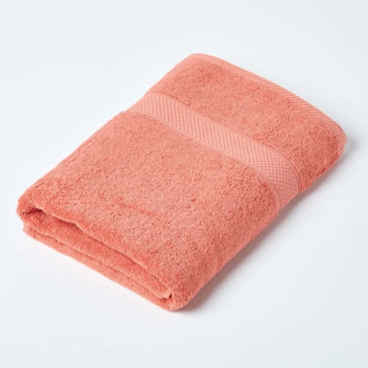 Image of Homescapes Turkish Cotton Bath Towel, Burnt Orange
