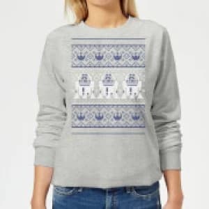 Image of Star Wars R2-D2 Knit Womens Christmas Sweatshirt - Grey - 3XL