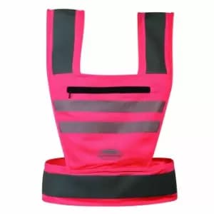 Image of Weatherbeeta Unisex Adult Reflective Bib (XS) (Hi Vis Pink)