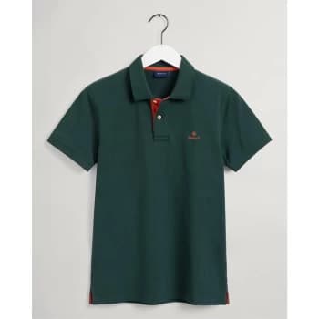 Image of Gant Contrast Rugger Polo Shirt - Tartan 374