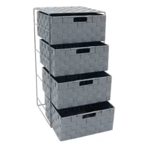 Image of JVL Vichy 4 Drawer Wide Nylon Storage Tower