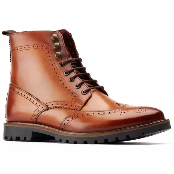 Image of Base London Mens Boone Lace Up Leather Formal Ankle Boots UK Size 11 (EU 45)