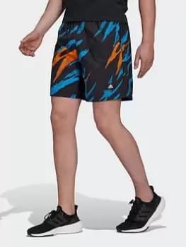 Image of adidas TRVL Tiger Camo Shorts, Black Size XL Men