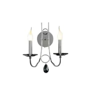 Image of Danya Wall Lamp 2 Light E14 Polished Chrome/Crystal