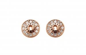 Image of Guess All Locked Up Swarovski Crystal Rose Gold Studs