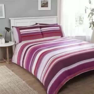 Image of Rapport Stratos 100% Brushed Duvet Set, Cotton, Mulberry, King