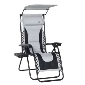 Image of Outsunny Zero Gravity Reclining Lounger Chair - Grey