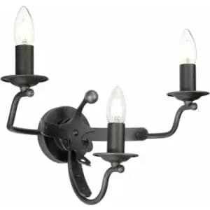 Image of 3 Bulb Luxury Wall Light Sconce Graphite Finish LED E14 60W Bulb