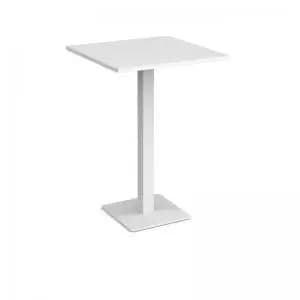 Image of Brescia square poseur table with flat square white base 800mm - white