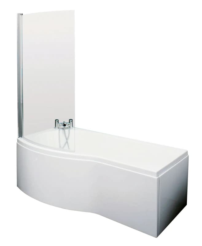 Image of Balterley Left Hand B Bath Front Panel and Curved Bath Screen 1500mm White