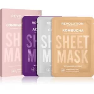 Image of Revolution Skincare Biodegradable Combination Skin sheet mask set (For Irritated And Oily Skin With Excessive Peeling)