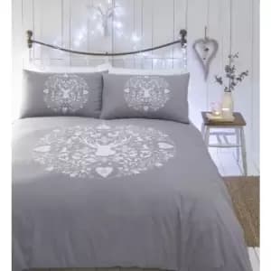 Image of Portfolio Bauble Modern Single Duvet Cover Set Bedding Bed Set Grey - Grey