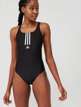 Image of adidas SH3.RO Mid 3 Stripe Swimsuit - Black, Size 40, Women