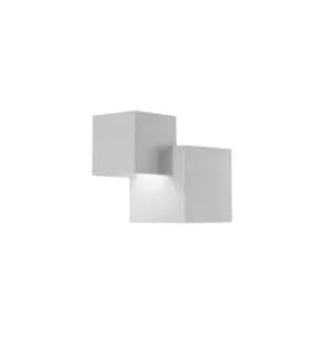 Image of RUBIK 2 Light Plaster Wall Light White 19.5x16x11.5cm