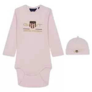 Image of GANT Kids Baby Archive Shield Body & Beanie (68) Pink