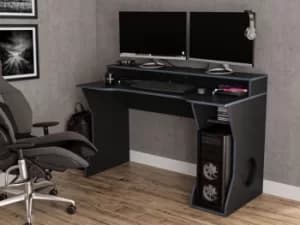 Image of Birlea Enzo Black and Blue Gaming Computer Desk