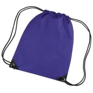 Image of Bagbase Premium Gymsac Water Resistant Bag (11 Litres) (Pack Of 2) (One Size) (Purple)