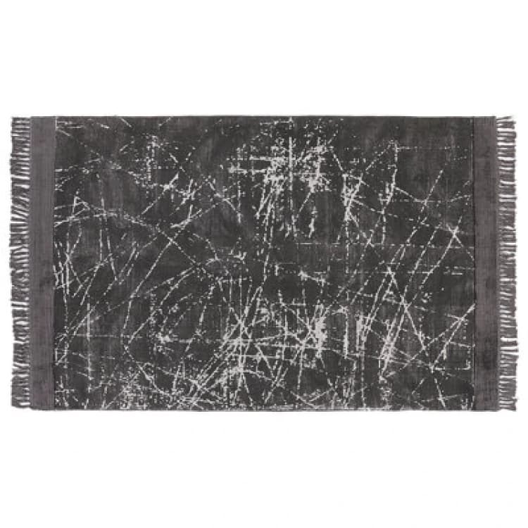 Image of Beliani Rug Hanli Dark Grey 140 X 200 Cm Viscose