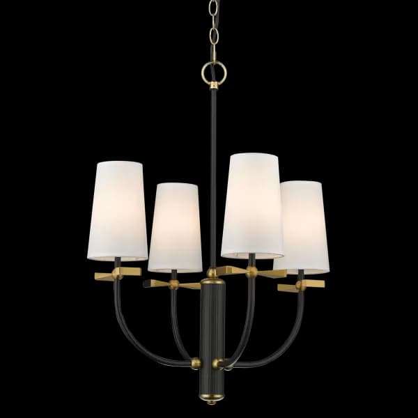 Image of Bow 4 Light Multi Arm Pendant Ceiling Light Black, E14