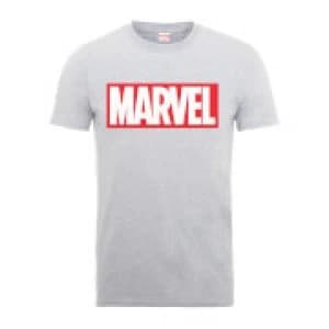 Image of Marvel Main Logo Mens Grey T-Shirt - L