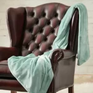 Image of Heat Holder Thermal Fleece Blanket, Duck Egg, 180 x 200 Cm - Belledorm