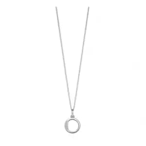 Image of Beginnings Sterling Silver Art Deco Initial O Cubic Zirconia Pendant P4737C