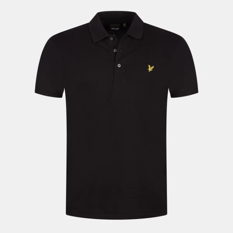 Image of Lyle and Scott Basic Short Sleeve Polo Shirt - Black XS