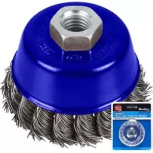Image of Blue Spot Tools 75mm (3") M14 x 2 Twist Knot Wire Cup Brush