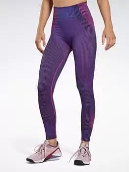 Image of Reebok United By Fitness Myoknit Seamless Leggings, Black Size M Women