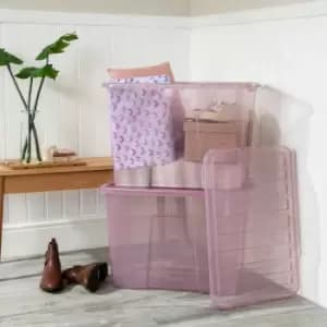 Image of Wham Set 2 Crystal 80 Litre Box & Lid - Pink