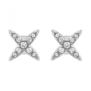 Image of Ladies Adore Silver Plated 4 Point Star Earrings