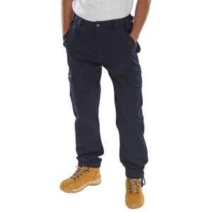 Image of Click Workwear Combat Trousers Polycotton Size 48 Navy Blue Ref