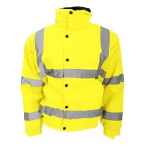 Image of Warrior Memphis High Visibility Bomber Jacket / Safety Wear / Workwear (3XL) (Fluorescent Yellow) - Fluorescent Yellow