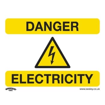 Image of Safety Sign - Danger Electricity - Rigid Plastic - Pack of 10