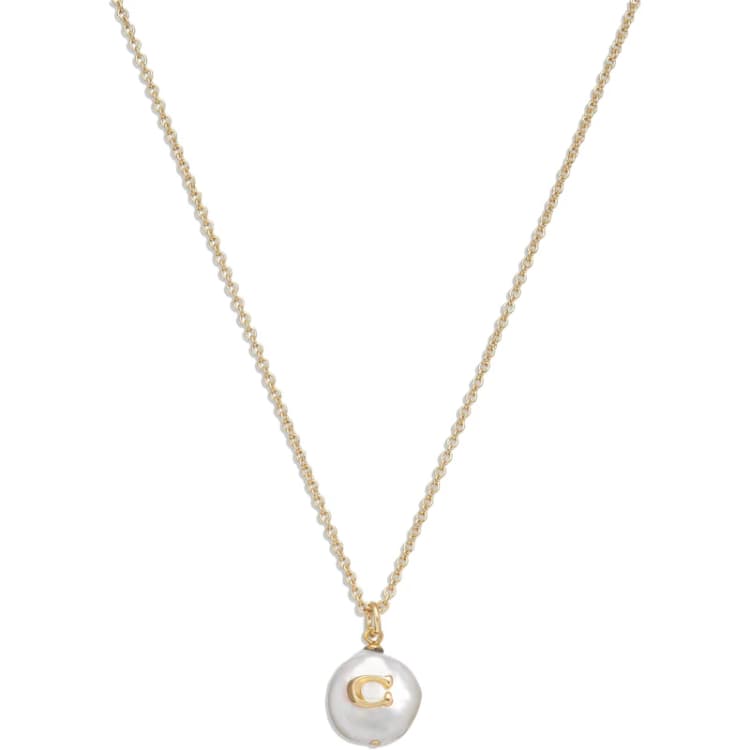 Image of Coach Pearl Shirt Pendant - Gold Gold One Size