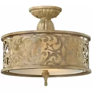 Image of Loops - 2 Bulb Semi Flush Light Brushed Champagne LED E27 100W Bulb