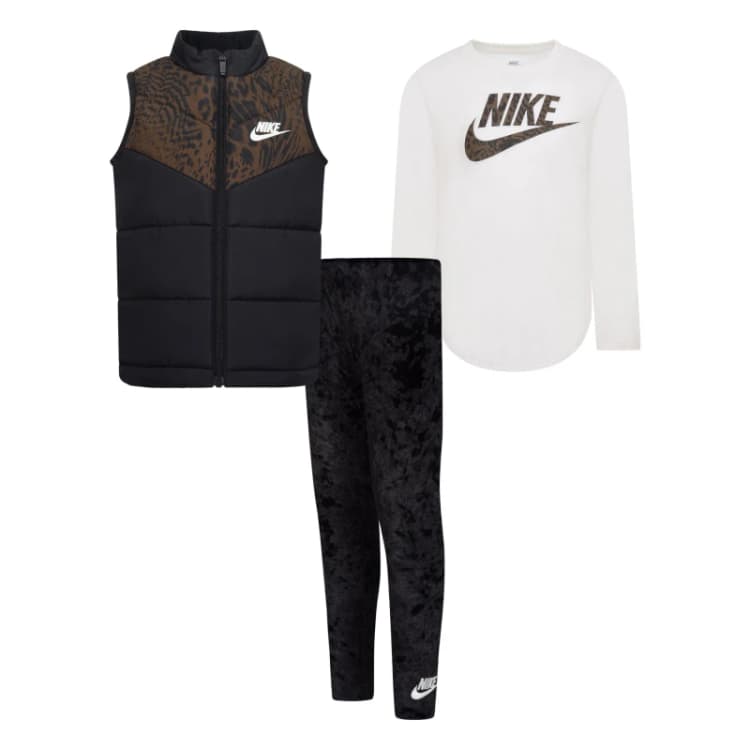 Image of Nike 3 PC Vest Set Black female 2-3 Yrs