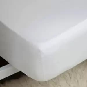 Image of Belledorm 450 Thread Count 100% Pima Cotton 15" Extra Deep Fitted Sheet, White, Double