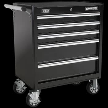 Image of Sealey Superline Pro 5 Drawer Heavy Duty Roller Cabinet Black